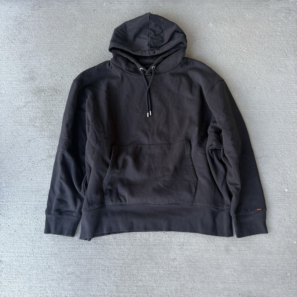 Calvin Klein Men's Hoodie Black Size XL Minimal Logo Pullover Cotton Blend
